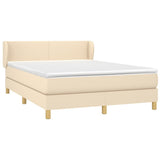 Giroletto a Molle con Materasso Crema 140x200 cm in Tessuto