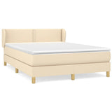 Giroletto a Molle con Materasso Crema 140x200 cm in Tessuto
