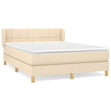 Giroletto a Molle con Materasso Crema 140x200 cm in Tessuto