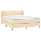Giroletto a Molle con Materasso Crema 140x200 cm in Tessuto