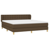 Giroletto a Molle con Materasso Marrone Scuro 180x200cm Tessuto