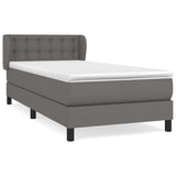 Giroletto a Molle con Materasso Grgio 90x200 cm in Similpelle