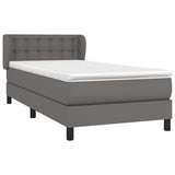 Giroletto a Molle con Materasso Grgio 90x200 cm in Similpelle