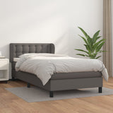 Giroletto a Molle con Materasso Grgio 90x200 cm in Similpelle