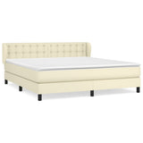 Giroletto a Molle con Materasso Crema 180x200 cm in Similpelle