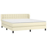 Giroletto a Molle con Materasso Crema 180x200 cm in Similpelle