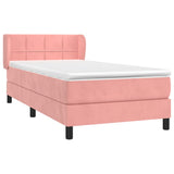 Giroletto a Molle con Materasso Rosa 90x200 cm in Velluto