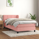 Giroletto a Molle con Materasso Rosa 90x200 cm in Velluto