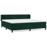 Giroletto a Molle con Materasso Verde Scuro 200x200 cm Velluto