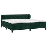 Giroletto a Molle con Materasso Verde Scuro 200x200 cm Velluto