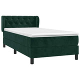 Giroletto a Molle con Materasso Verde Scuro 80x200 cm Velluto