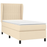 Giroletto a Molle con Materasso Crema 100x200 cm in Tessuto