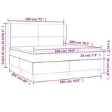 Giroletto a Molle con Materasso Tortora 180x200 cm in Tessuto