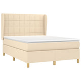 Giroletto a Molle con Materasso Crema 140x200 cm in Tessuto