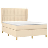 Giroletto a Molle con Materasso Crema 140x200 cm in Tessuto