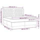 Giroletto a Molle con Materasso Tortora 180x200 cm in Tessuto