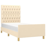 Giroletto senza Materasso Crema 90x190 cm in Tessuto