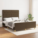 Giroletto senza Materasso Marrone Scuro 140x200 cm Tessuto