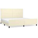 Giroletto con Testiera Crema 200x200 cm in Similpelle