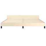 Giroletto con Testiera Crema 200x200 cm in Similpelle