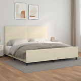 Giroletto con Testiera Crema 200x200 cm in Similpelle