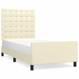 Giroletto con Testiera Crema 90x200 cm in Similpelle