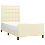 Giroletto con Testiera Crema 90x200 cm in Similpelle