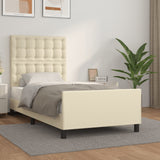 Giroletto con Testiera Crema 90x200 cm in Similpelle