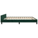 Giroletto senza Materasso Verde Scuro 160x200 cm in Velluto