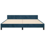 Giroletto senza Materasso Blu Scuro 160x200 cm in Velluto