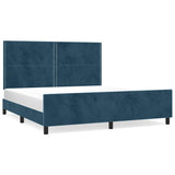 Giroletto senza Materasso Blu Scuro 160x200 cm in Velluto