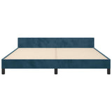 Giroletto senza Materasso Blu Scuro 160x200 cm in Velluto