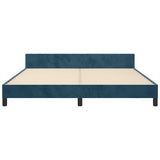 Giroletto senza Materasso Blu Scuro 160x200 cm in Velluto