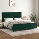 Giroletto senza Materasso Verde Scuro 160x200 cm in Velluto