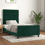 Giroletto senza Materasso Verde Scuro 90x190 cm in Velluto