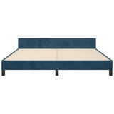 Giroletto senza Materasso Blu Scuro 160x200 cm in Velluto