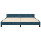 Giroletto senza Materasso Blu Scuro 160x200 cm in Velluto