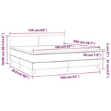 Giroletto a Molle con Materasso Tortora 160x200 cm in Tessuto