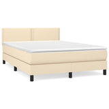 Giroletto a Molle con Materasso Crema 140x200 cm in Tessuto