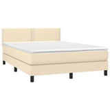 Giroletto a Molle con Materasso Crema 140x200 cm in Tessuto