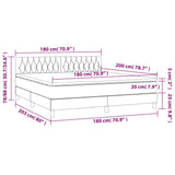 Giroletto a Molle con Materasso Marrone Scuro 180x200cm Tessuto