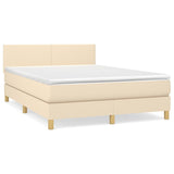 Giroletto a Molle con Materasso Crema 140x200 cm in Tessuto