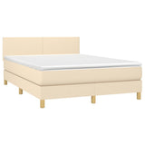Giroletto a Molle con Materasso Crema 140x200 cm in Tessuto