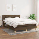 Giroletto a Molle con Materasso Marrone Scuro 140x190cm Tessuto