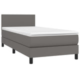 Giroletto a Molle con Materasso Grigio 90x190 cm in Similpelle