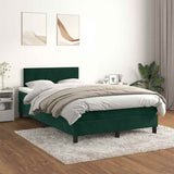 Giroletto a Molle con Materasso Verde Scuro 120x200 cm Velluto