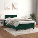 Giroletto a Molle con Materasso Verde Scuro 120x200 cm Velluto