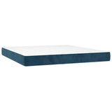Giroletto a Molle con Materasso Blu Scuro 180x200 cm in Velluto