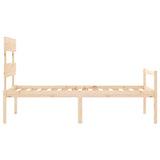 Letto per Anziani con Testiera Single in Legno Massello