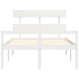 Letto per Anziani con Testiera Bianco 120x200 cm Legno Massello